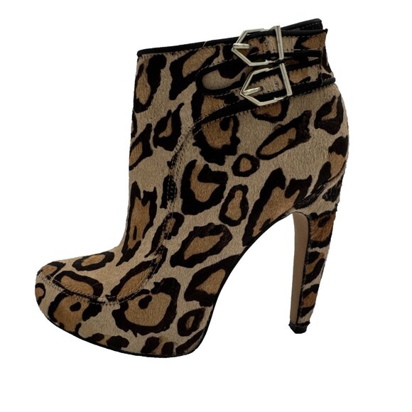 Sam Edelman Calf Hair Leather Leopard Print Kit Ankle Booties-Size 4 M cheetah - Picture 4 of 15